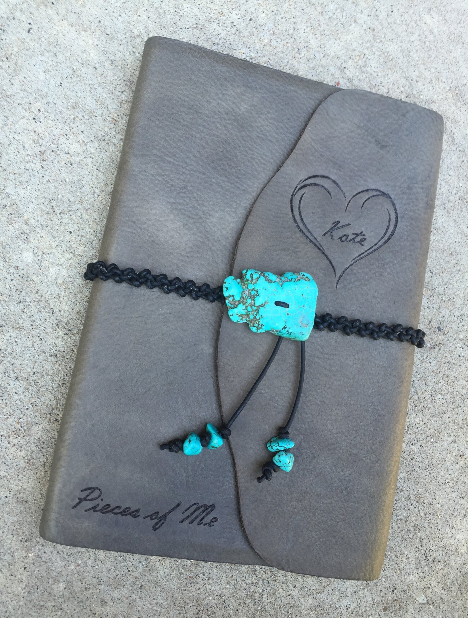 Circle M Brand - large Journal with turquoise and custom heat engraving.JPG