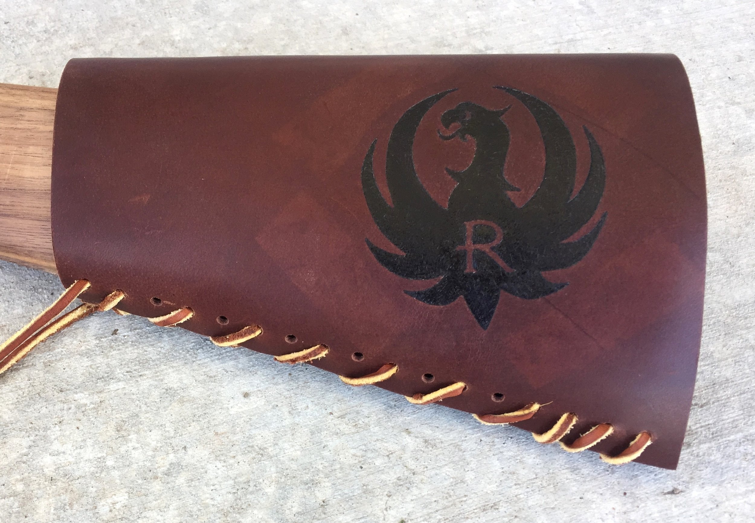 Circle M Brand (Leather Buttstock Cuff) - Ruger logo.JPG