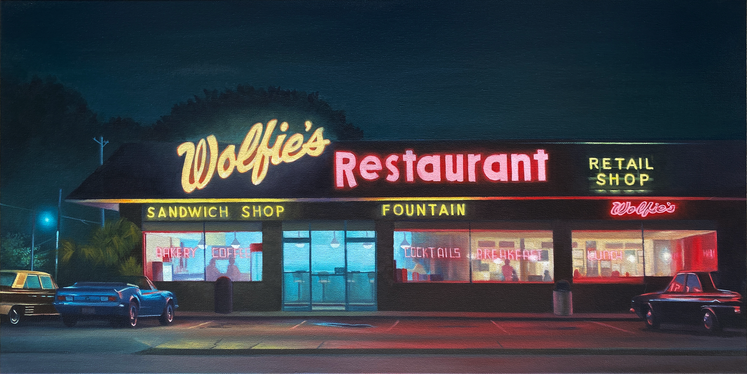 Woflies Diner

 15" x 30” Acrylic on canvas 