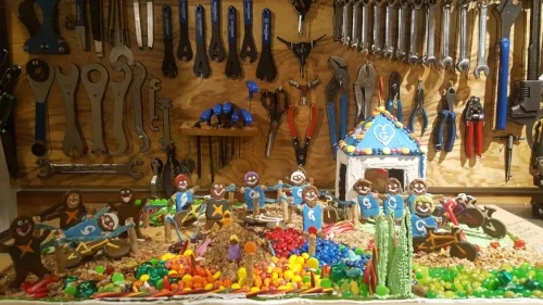 No big deal. It's just a candyland cyclocross course with gingerbread versions of the @gladyatorspdx . Also known as: THE MOST AMAZING THING EVER. #cookiecross