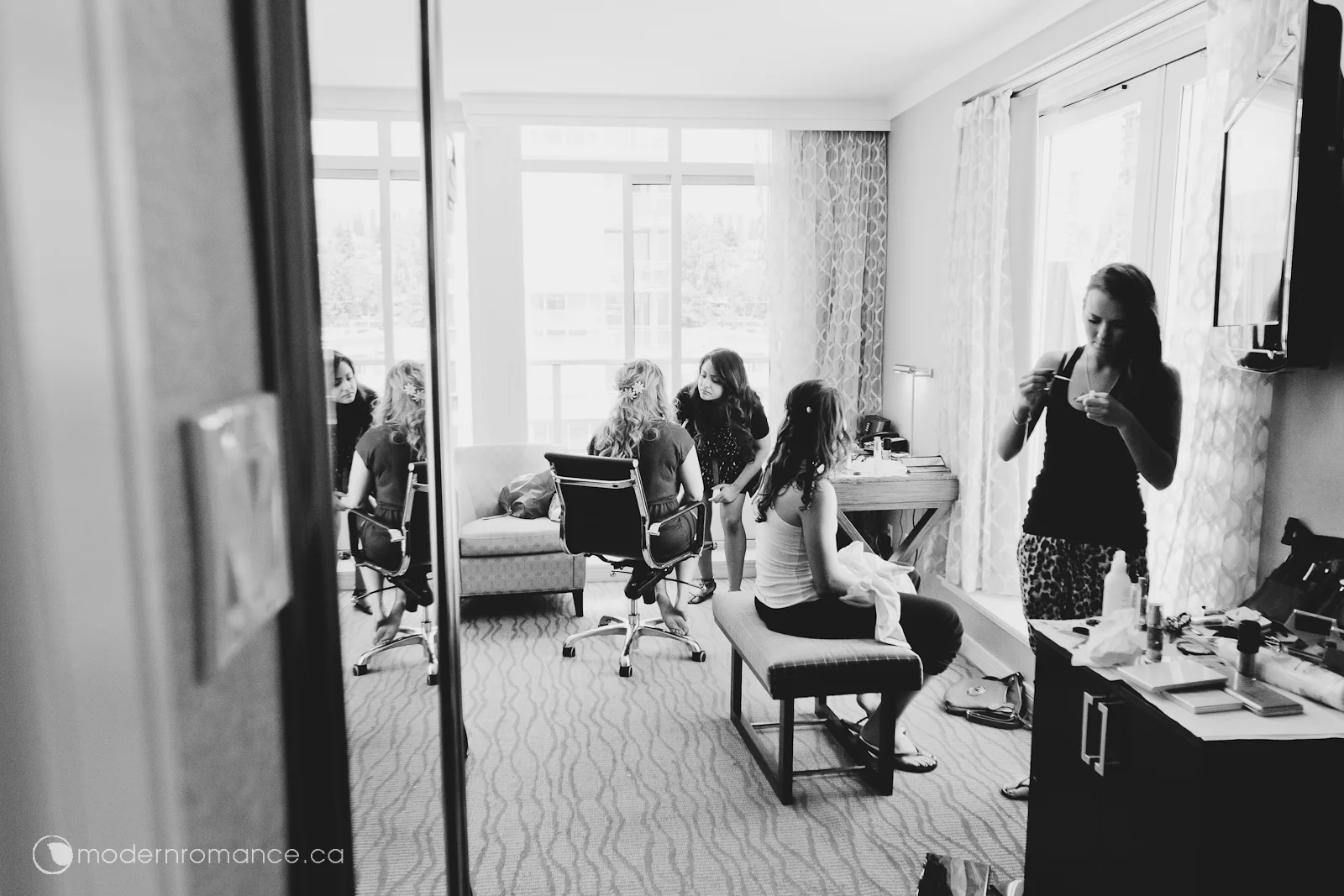 the ladies getting dolled up!