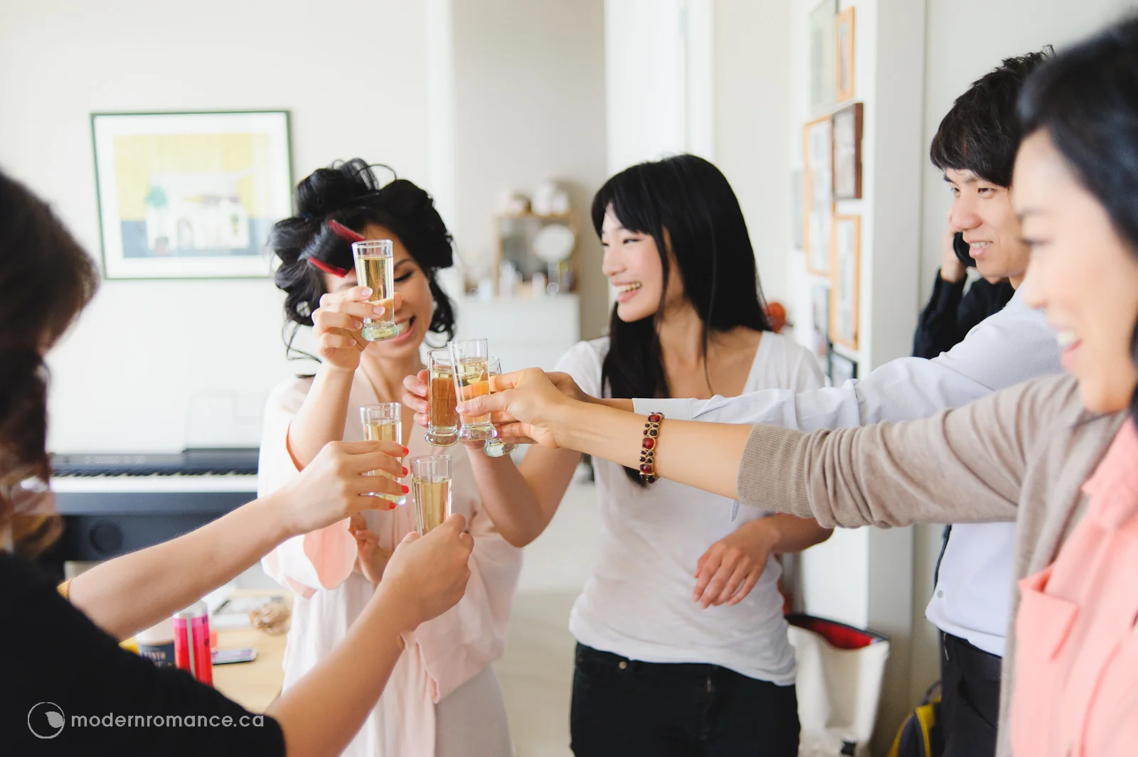 the ladies start their morning with a shot of mead!
