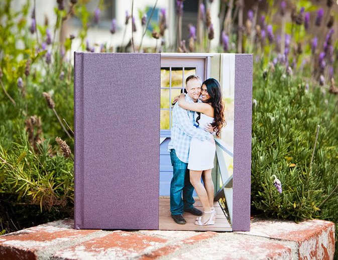Cover Option 3 - Linen with Photo Strip - Additional $45 for this option. Base colour: Razzleberry sprinkles