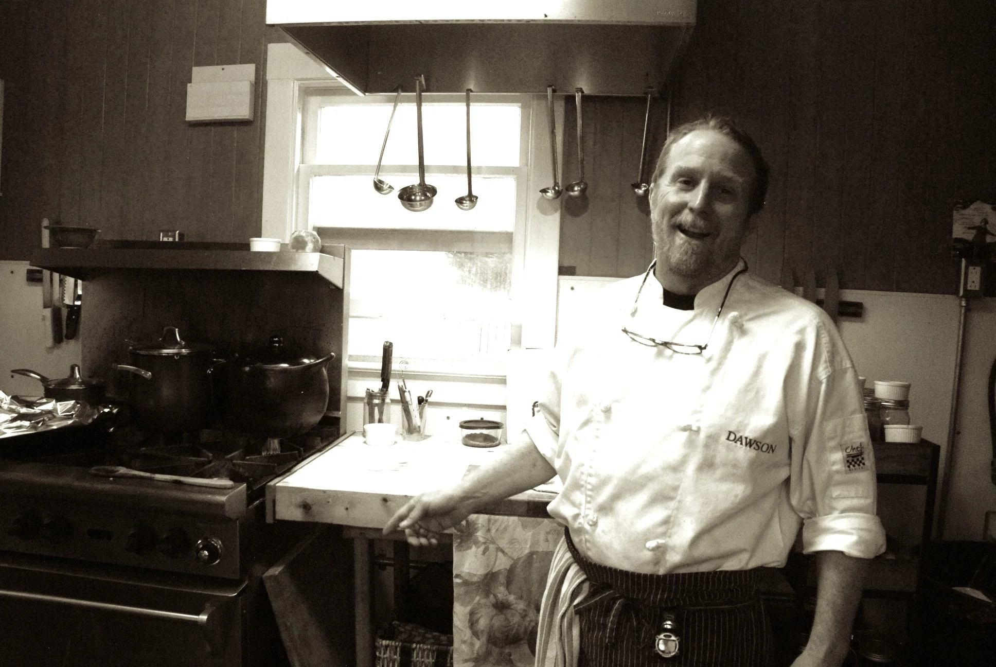 Chef Joe prepares sumptuous dinners for reserved parties and weddings.