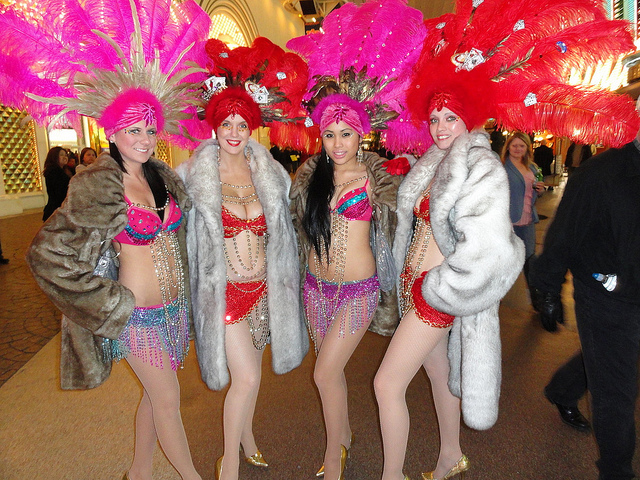 Even showgirls get chilly.