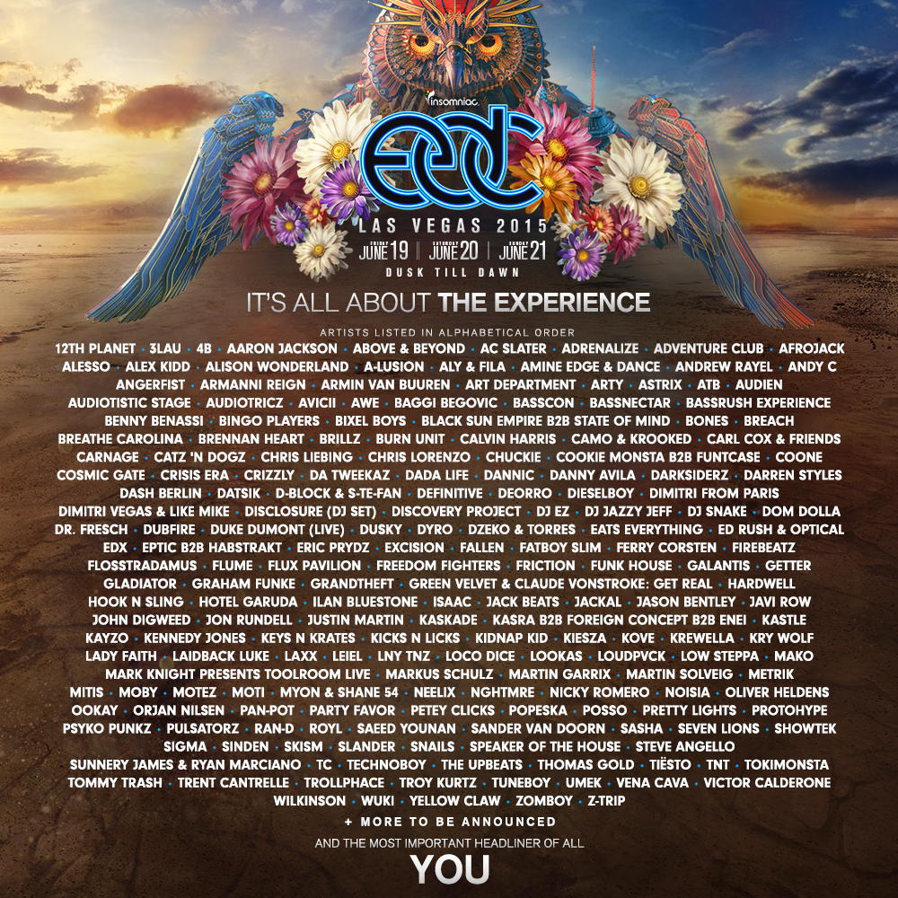 EDC 2015 Las Vegas Lineup