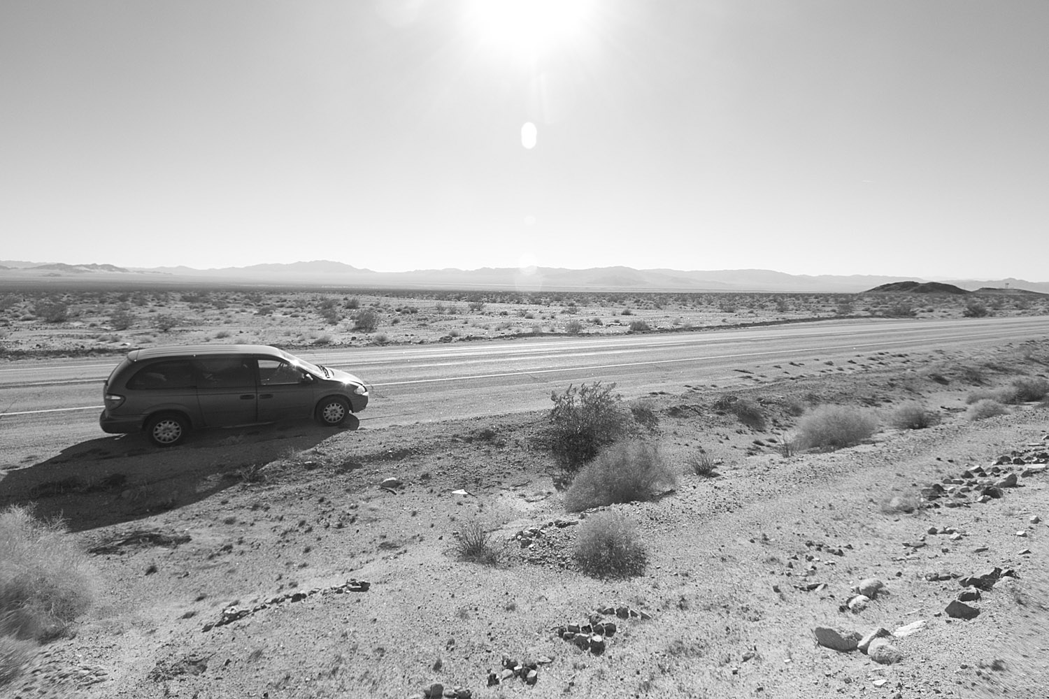 Rosy the Minivan, heading to Joshua Tree.