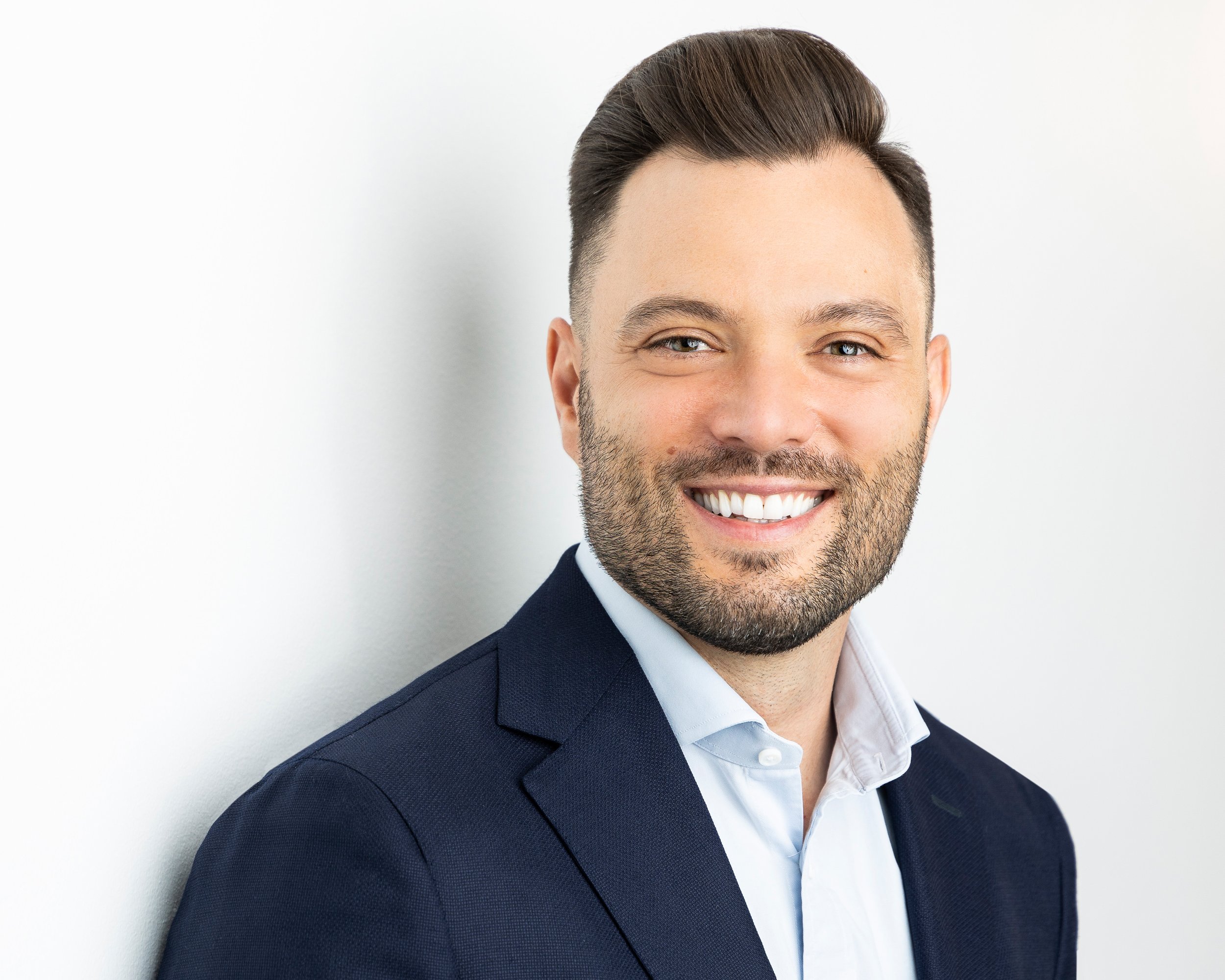 Business casual mens headshot with sport jacket