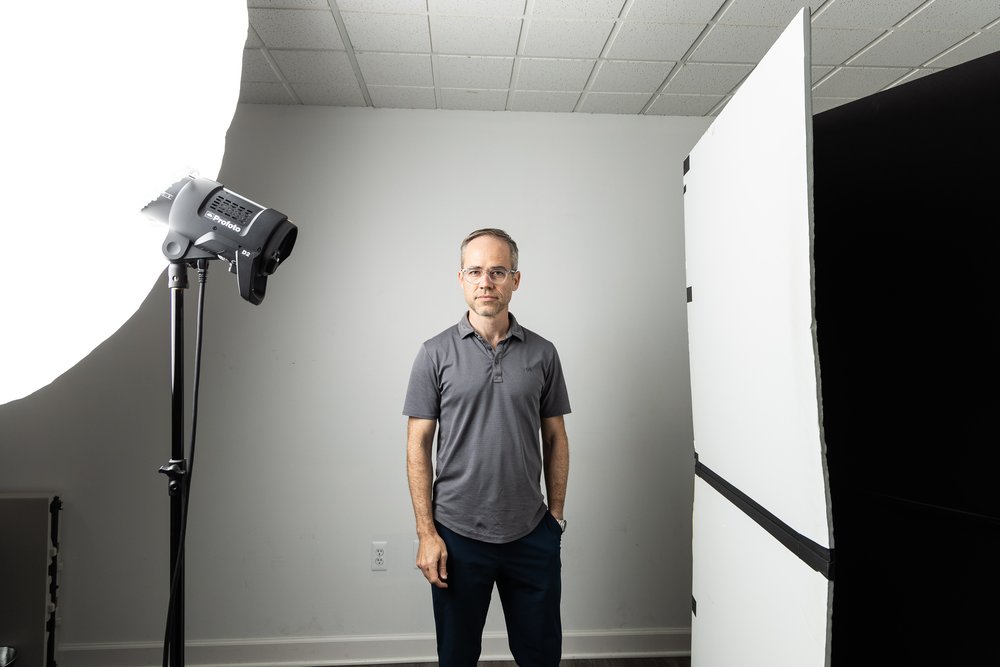 corporate headshot lighting setup