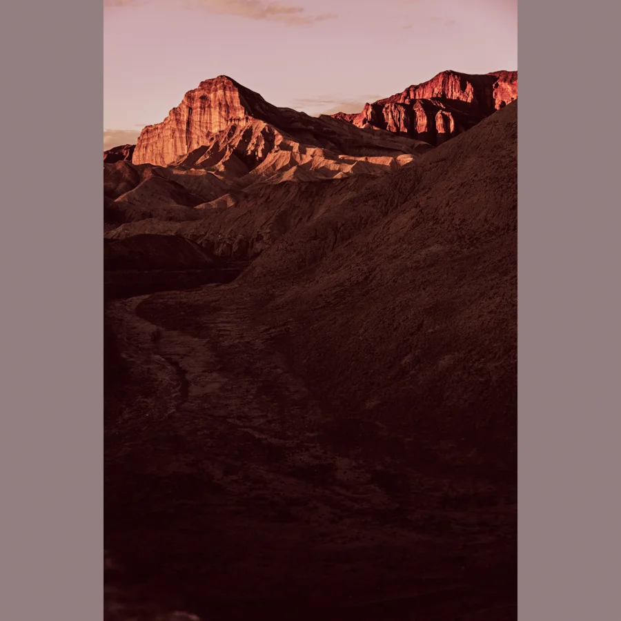 Zabriskie Point at sunset. Jan 2013. (Image formatted for use on my Instagram.)