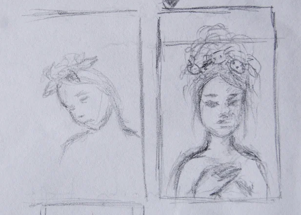 Rough thumbnail concept sketches