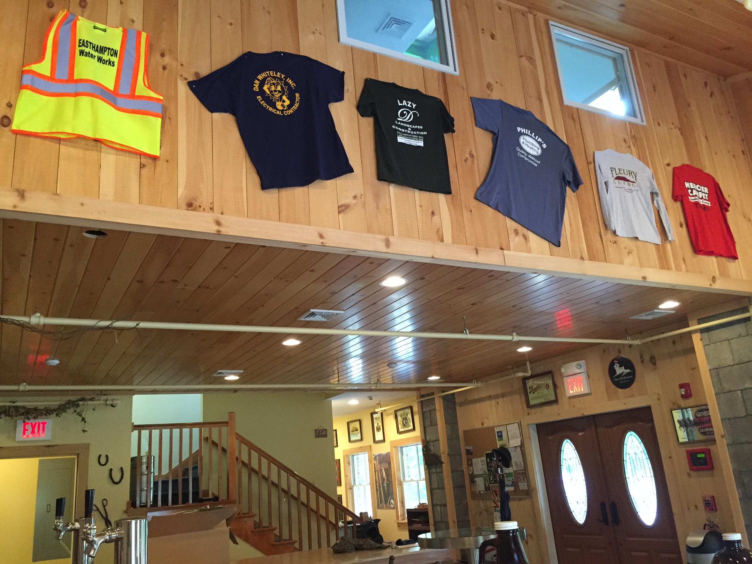   Many local contractors helped us along the way. Their shirts now hang in the tasting room.  
