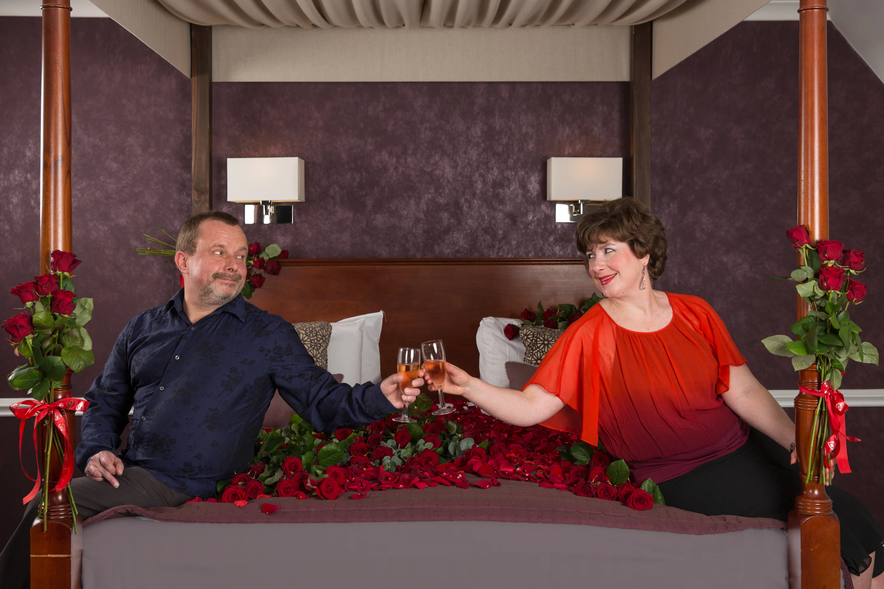 Roses, Roses & More Roses On A Four Poster Bed