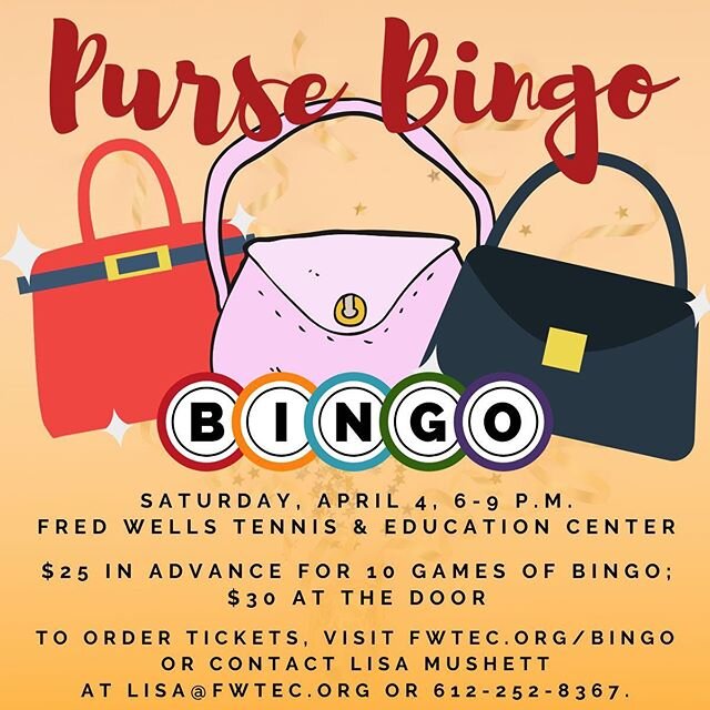 It is going to be fun! Get tickets at FWTEC.org/bingo. $25 now/$30 at the door. #designerpursebingo #supportthefort