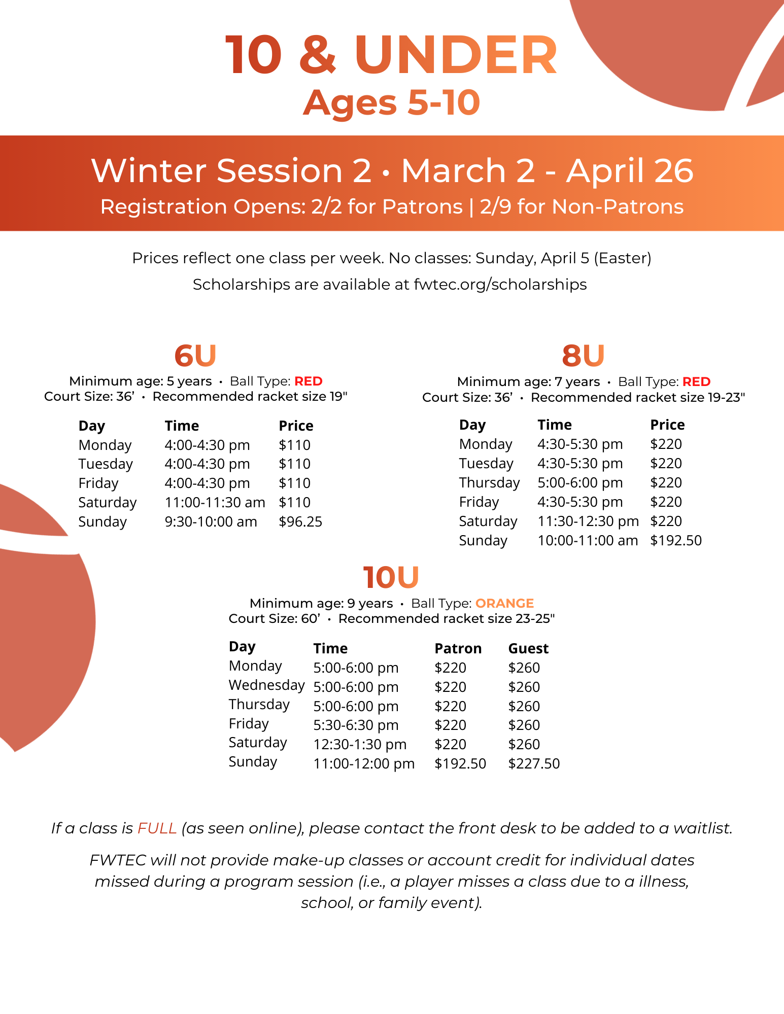 Thumbnail preview of 10U schedule