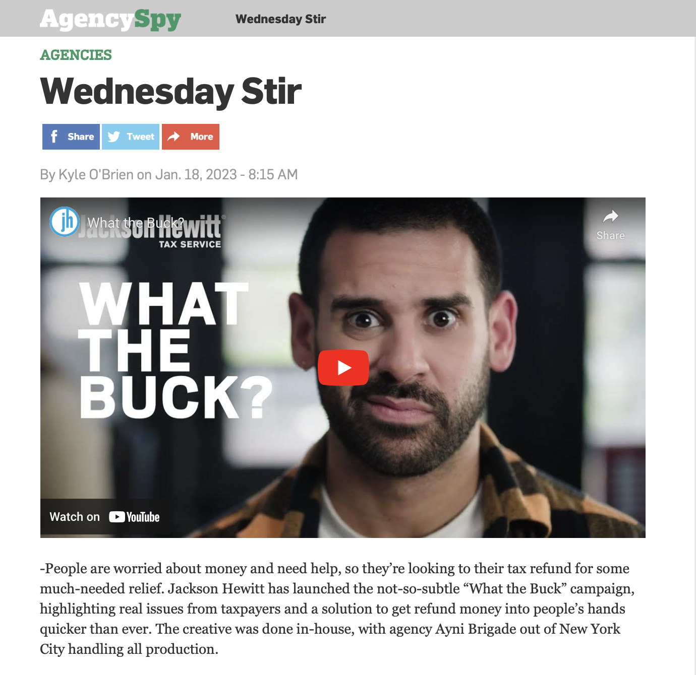 Jackson Hewitt What the Buck? Campaign — Suzanne Darmory