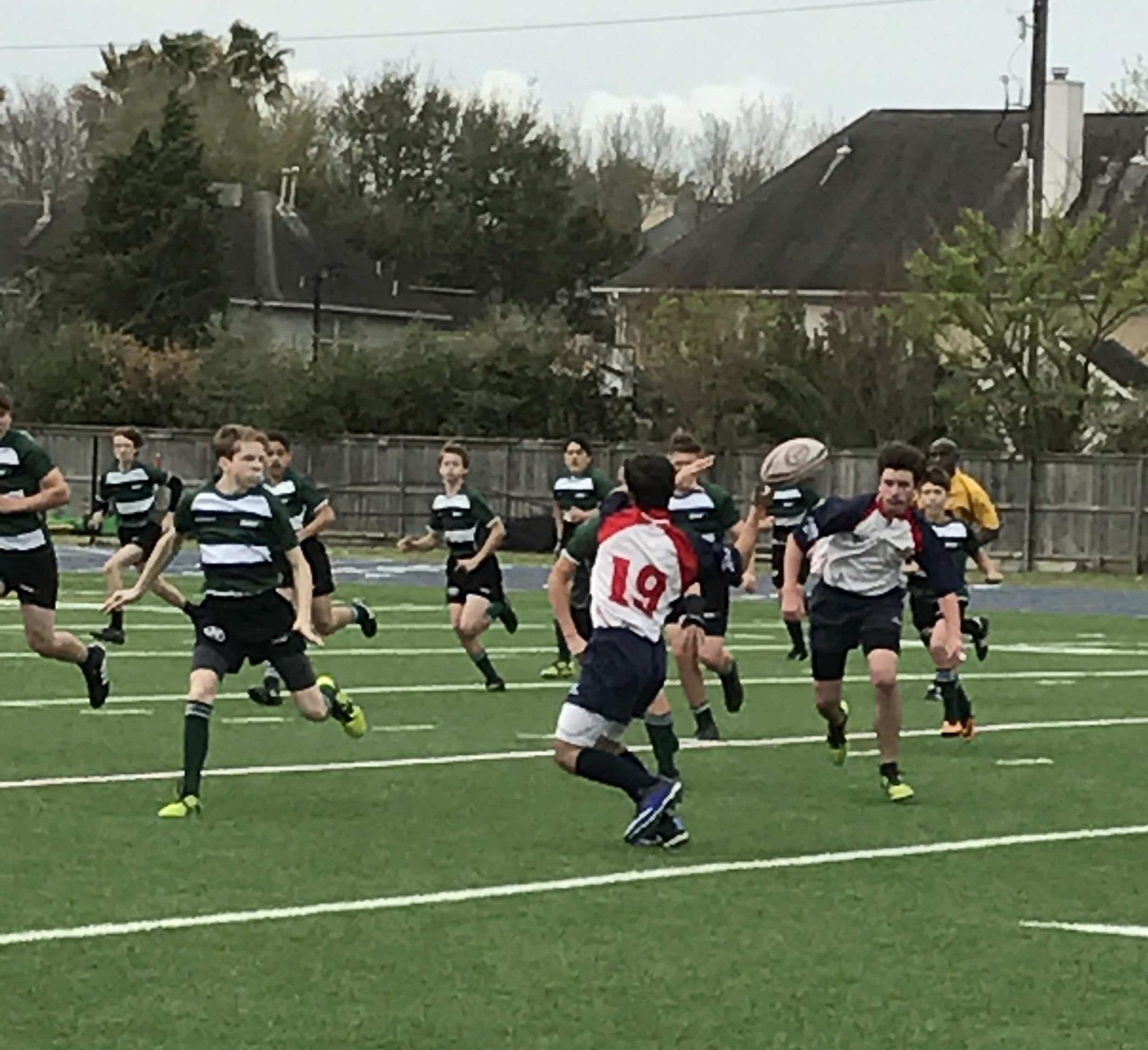 Getting the ball wide vs Woodlands