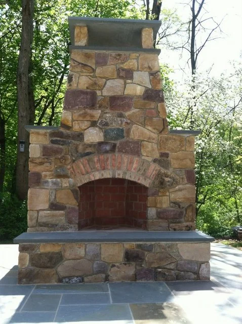 Entertainment Patio - Outdoor Stone Fireplace