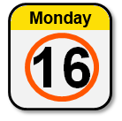 Graphic of calendar with day circled