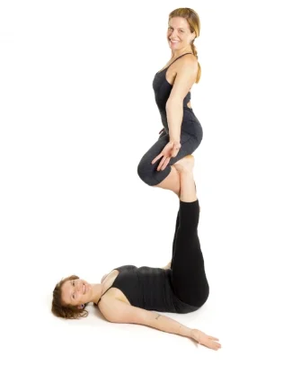 Straddle Throne with Ariel. AcroYoga is fun and empowering!