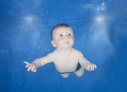 Jacob underwater at a photo shoot in Leeds at Cookridge Hall Health and Fitness.