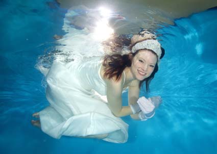 Jeannie underwater in Nottingham.