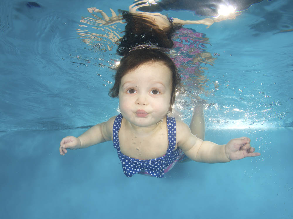 Annabelle underwater at a photo shoot in Nottingham.