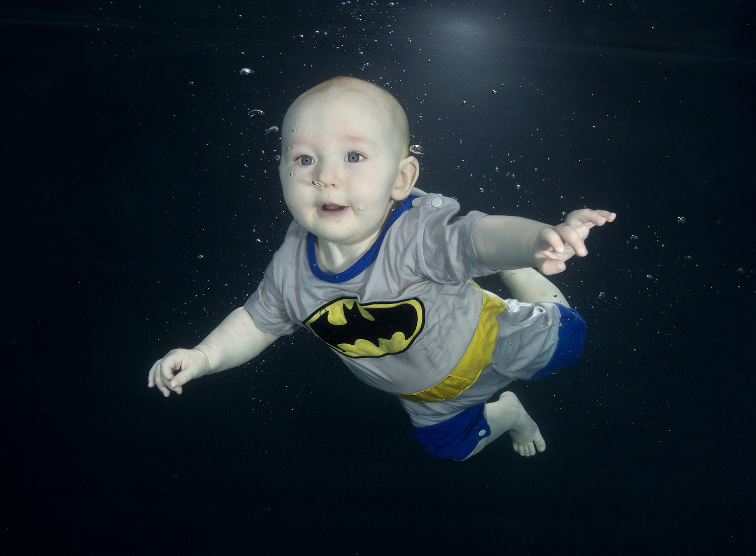 Batman baby underwater
