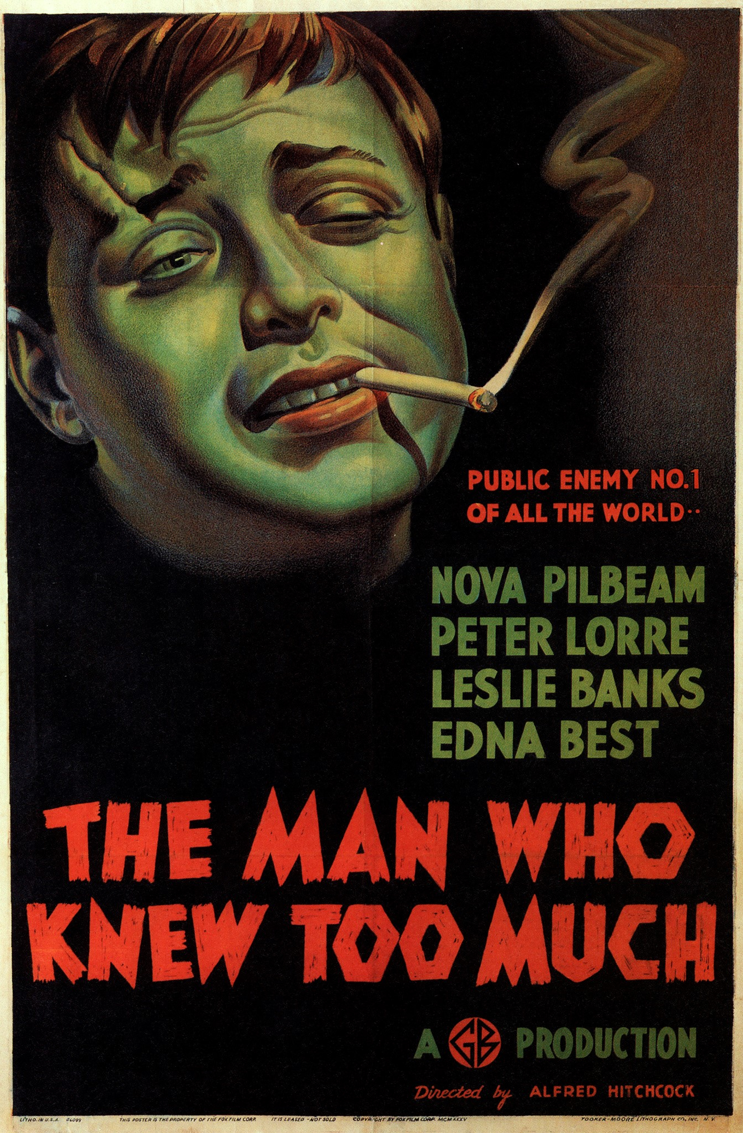 The Man Who Knew Too Much (1934, dir. Alfred Hitchcock) US poster