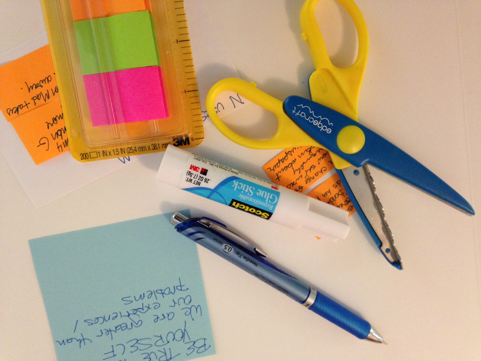 Repositionable glue. My new toy. By the way, that blue note lists a couple themes I currently see in the story. I thought I'd leave that there in case you needed a positive message in your day. (Go, you!)