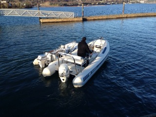 Novurania yacht tenders in the water in Vancouver.