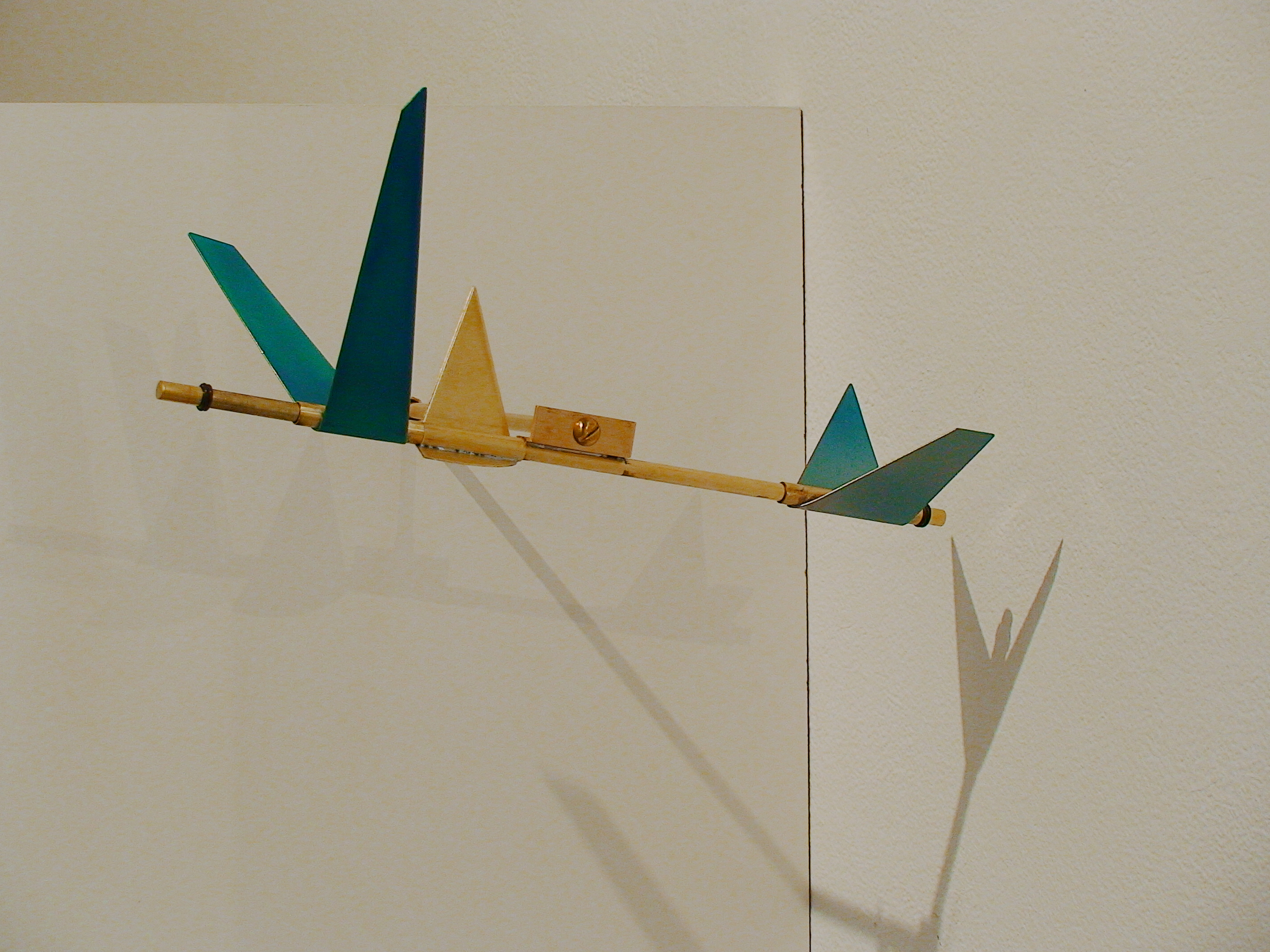 Small Rotating Painted Brass Winged Forms