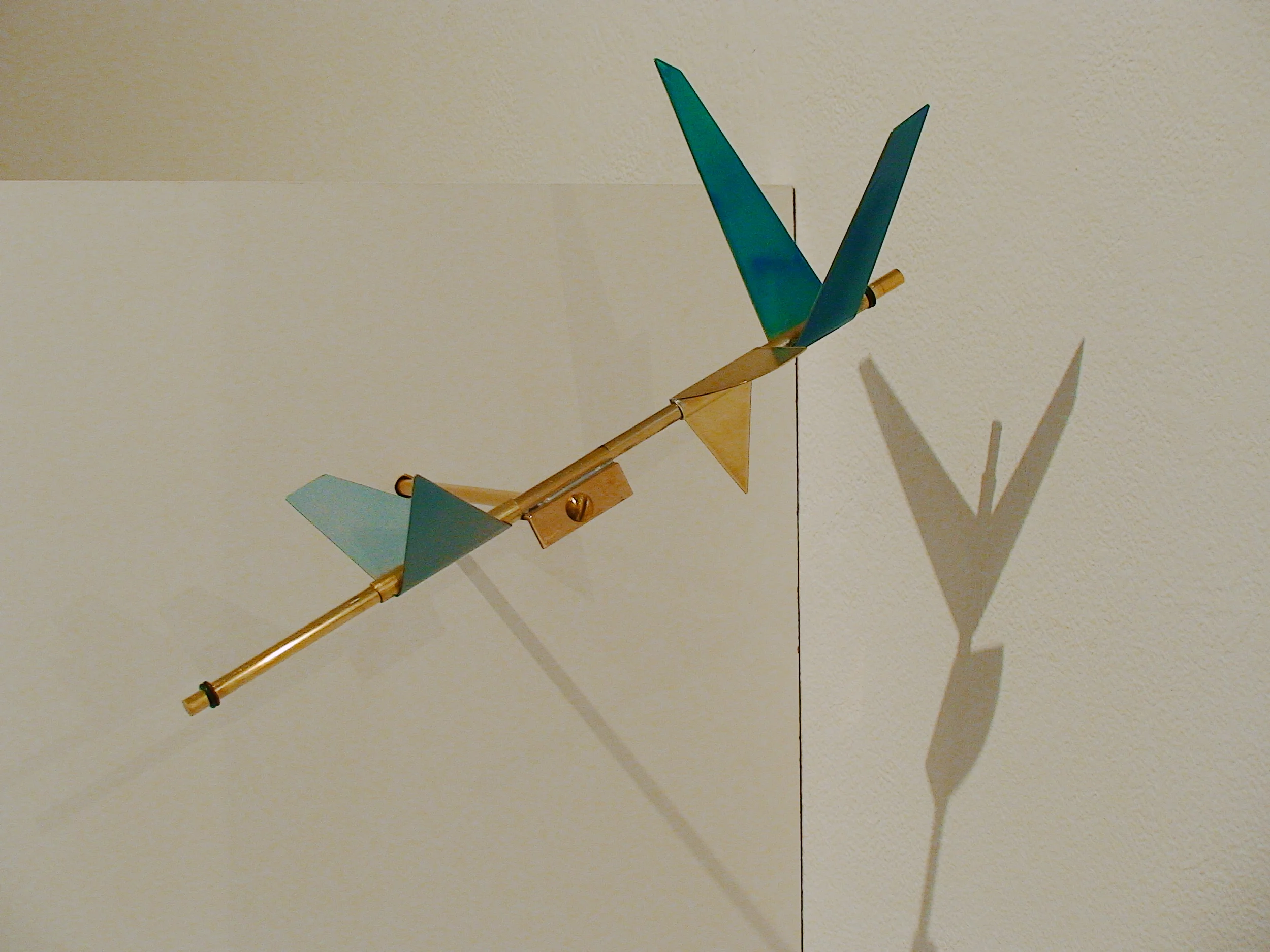 Small Rotating Painted Brass Winged Forms