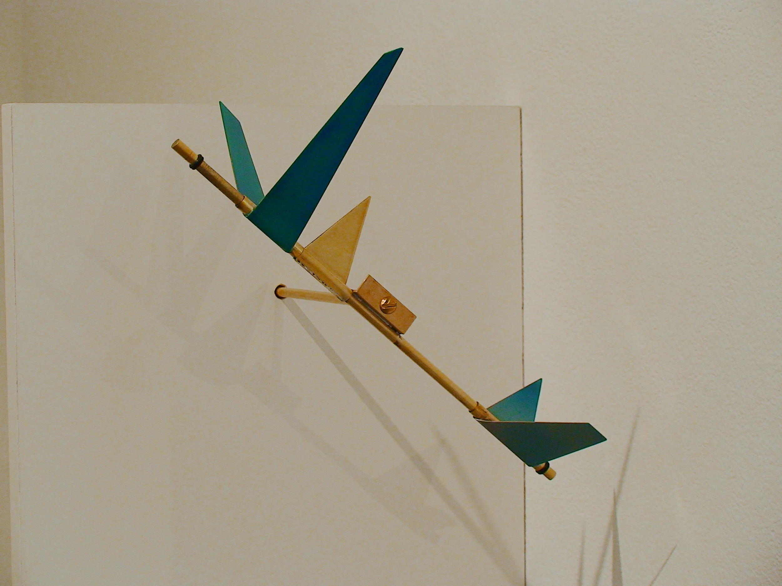 Small Rotating Painted Brass Winged Forms
