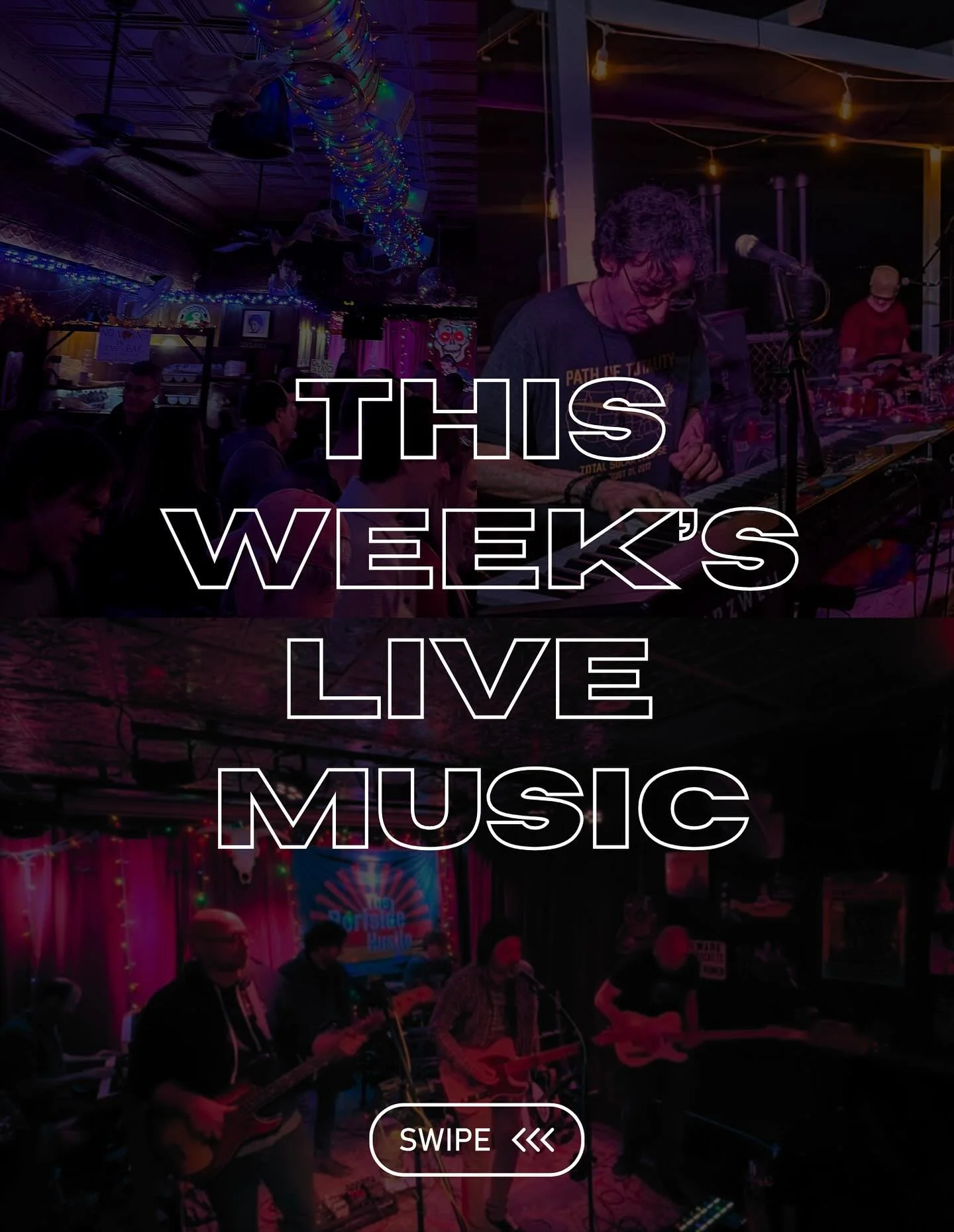 This Week&rsquo;s Live Music at Still Partners!

🗓️ Wednesday: Open Mic 🎤 Sign up w/ @matthepirate

🗓️ Thursday: Tiberius playing two sets with  Marty, Gary, Sabina, Dan &amp; Dave 🥁🎶

🗓️ Friday: Grateful BRO Live (@grateful.bro) 🎹 A mix of al