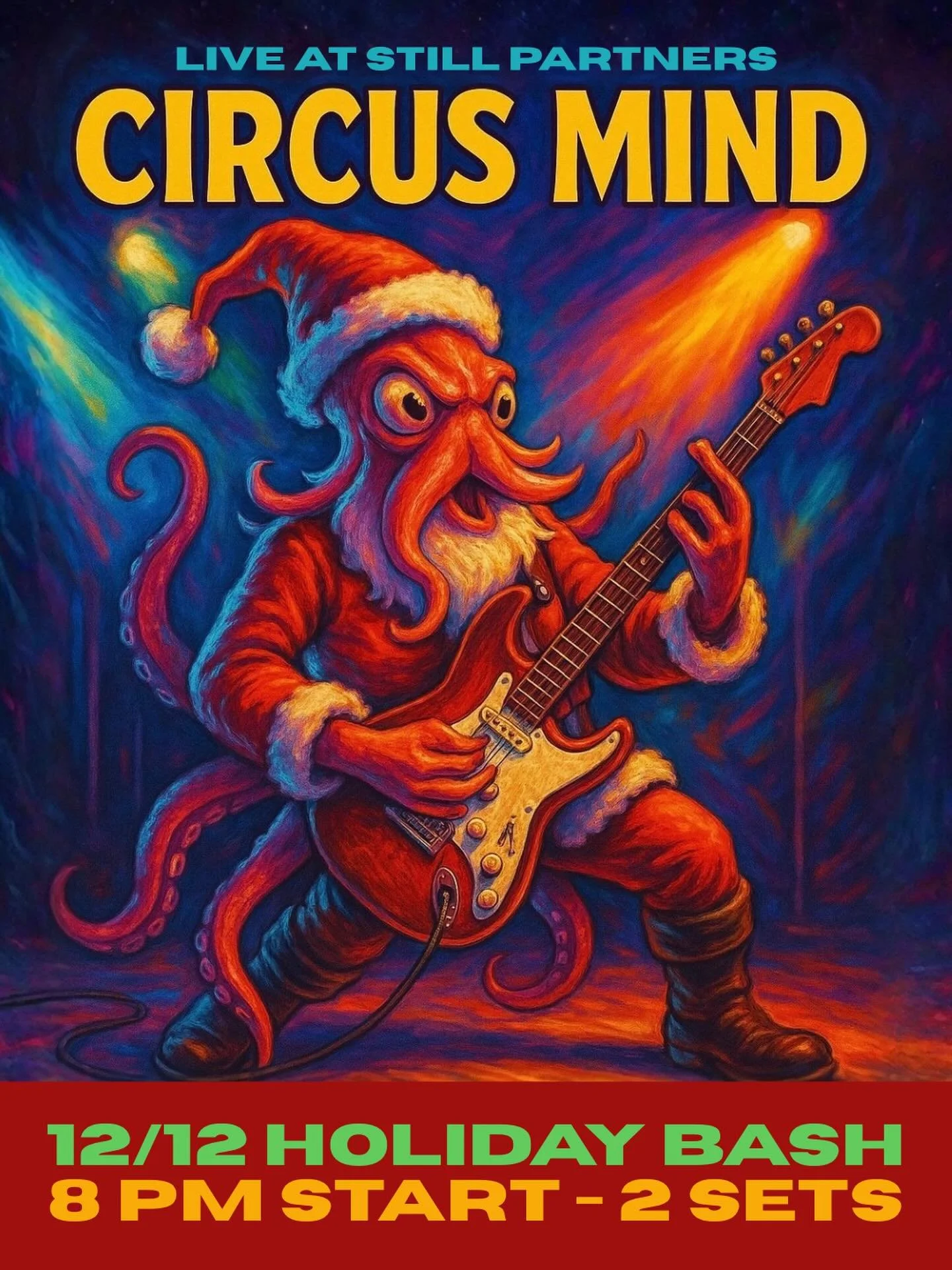 Come celebrate the holiday season next Friday, 12/12 with Circus Mind! 🎄🎸 @circusmindband 

&bull;
&bull;
&bull;

#stillpartners #livemusiclongisland #seacliffny #holidaybash #longislandchristmas