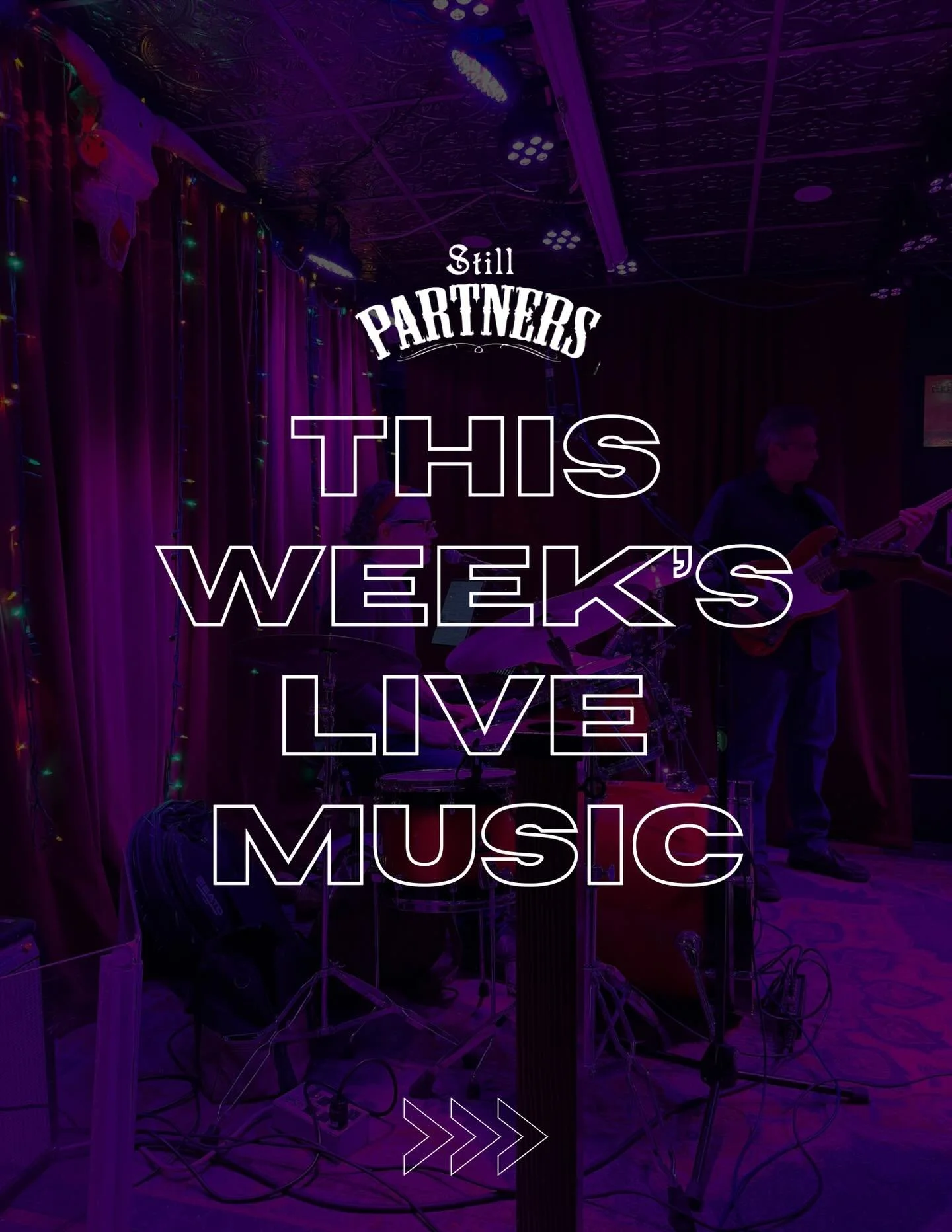 This Week&rsquo;s Live Music at Still Partners!

🗓️ Thursday: Tiberius! Come catch two sets of a little bit of everything with Marty, Gary, Sabina, Dan &amp; Errol- a night of music not to be missed🔥

🗓️ Friday: Sailin&rsquo; Shoes 🎸 A tribute to