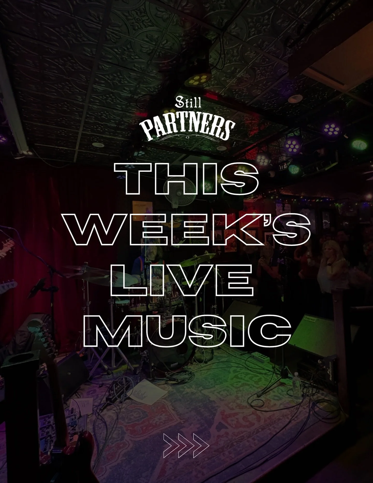This Week&rsquo;s Live Music at Still Partners!

🗓️ Thursday: Big Tiny is back! Let&rsquo;s do this! (@bigtinyband)

🗓️ Friday: Roots Revelators rock reggae! 

🗓️ Saturday: G-BRO is back! Grateful BRO brings deep grooves, soulful jams, and a vast 