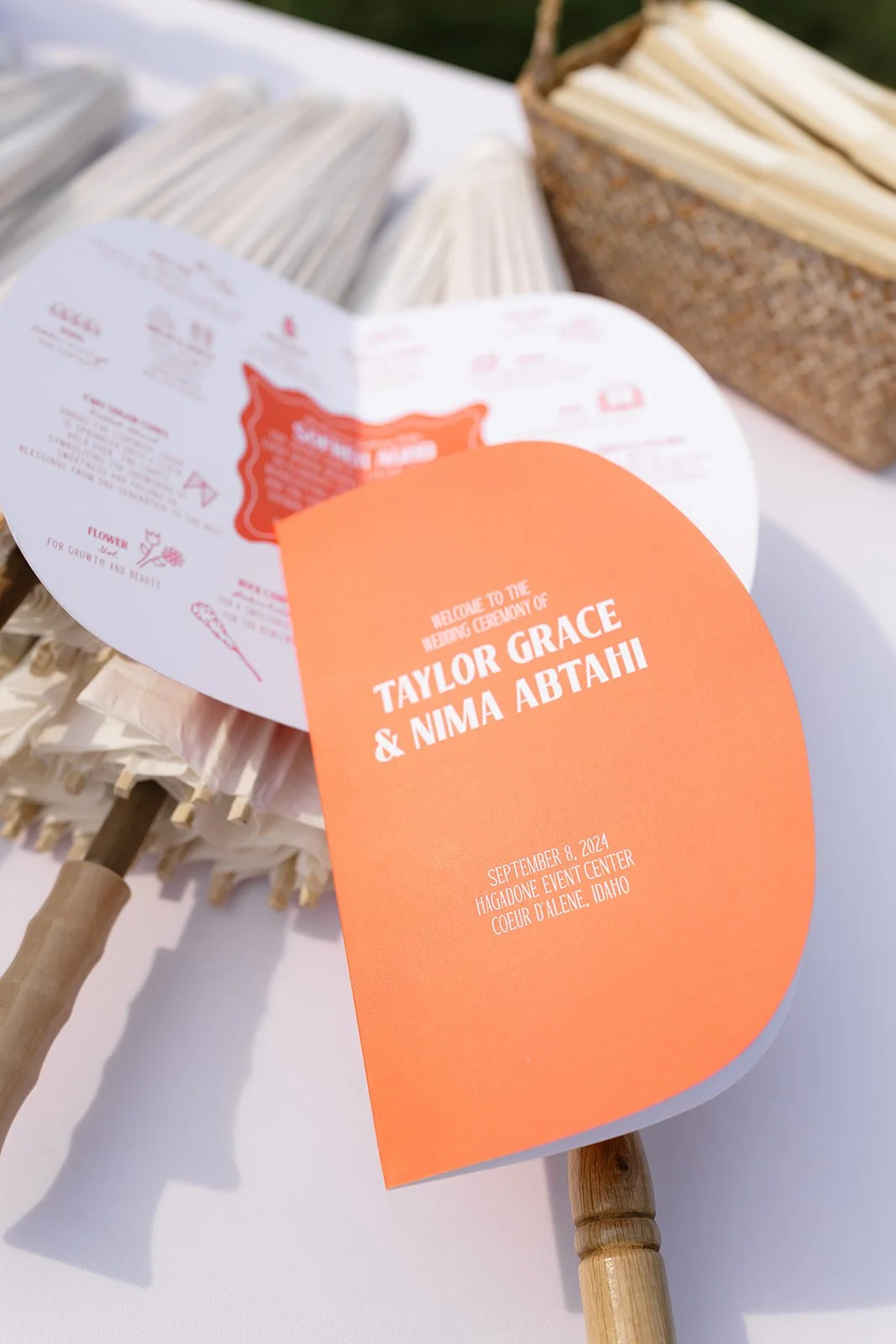 custom retro foldable wedding programs