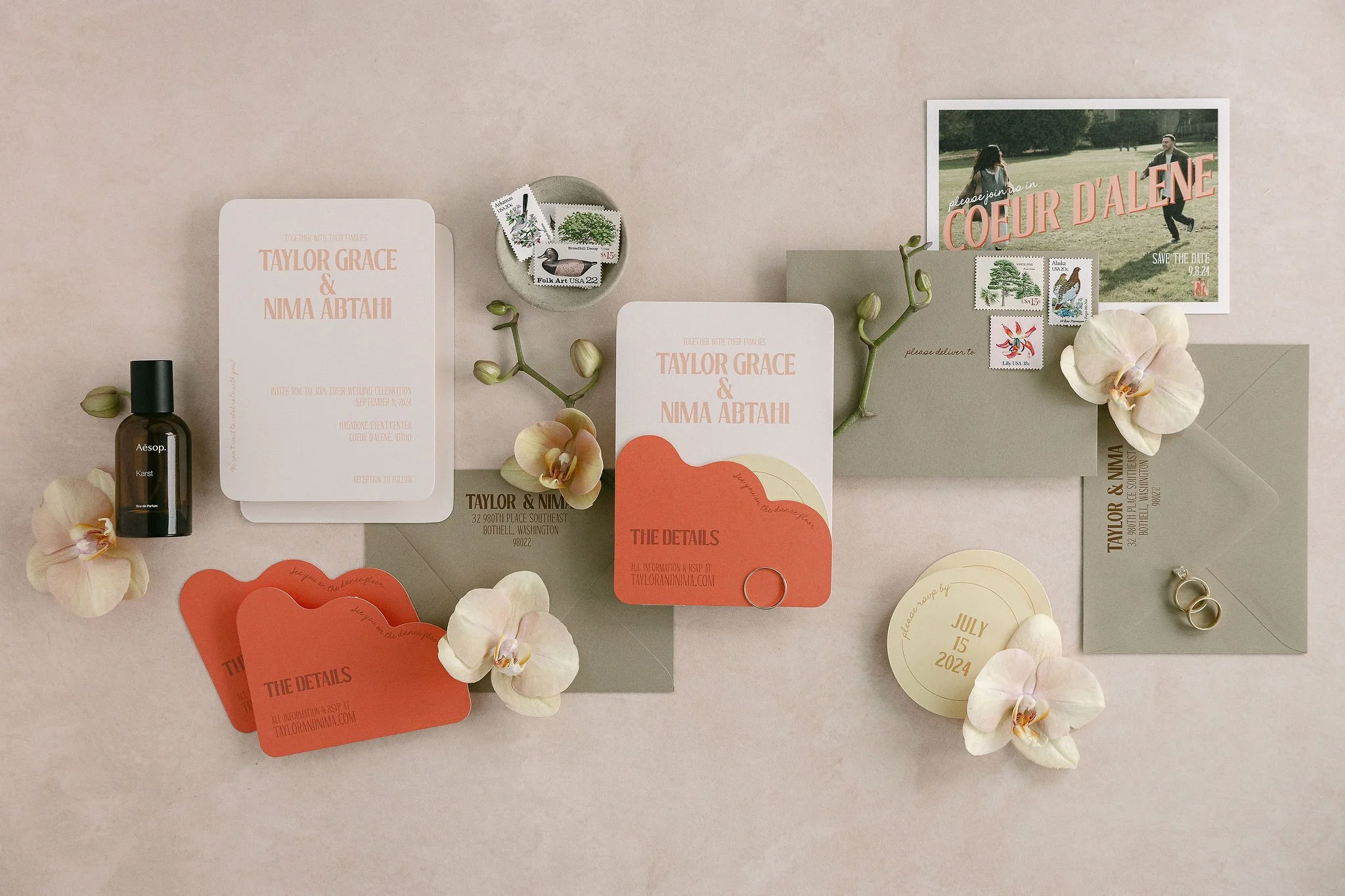 Retro Wedding Invitation Suite