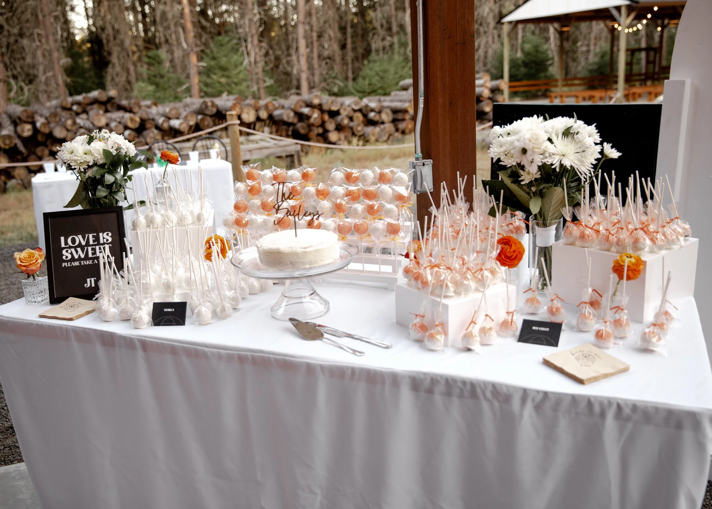 Cake Table with Floral Accents