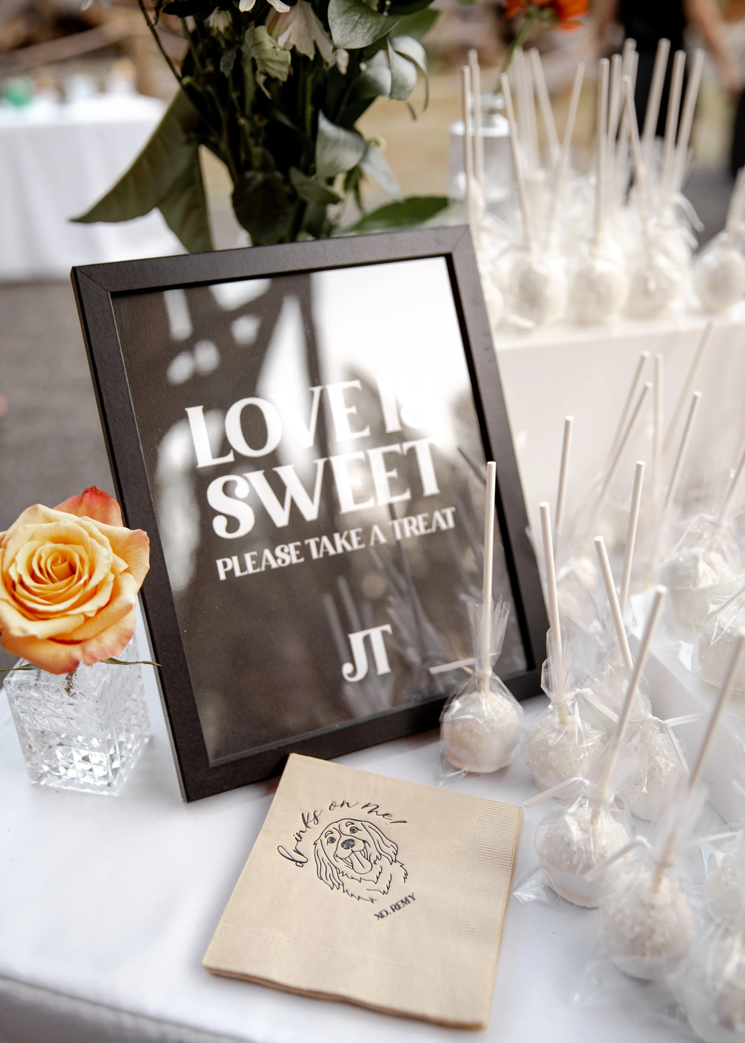 Cake Table with Floral Accents
