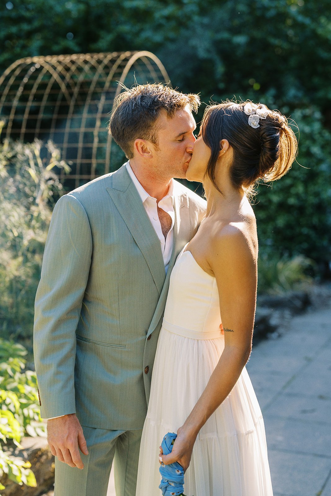 Cinematic Wedding Kiss
