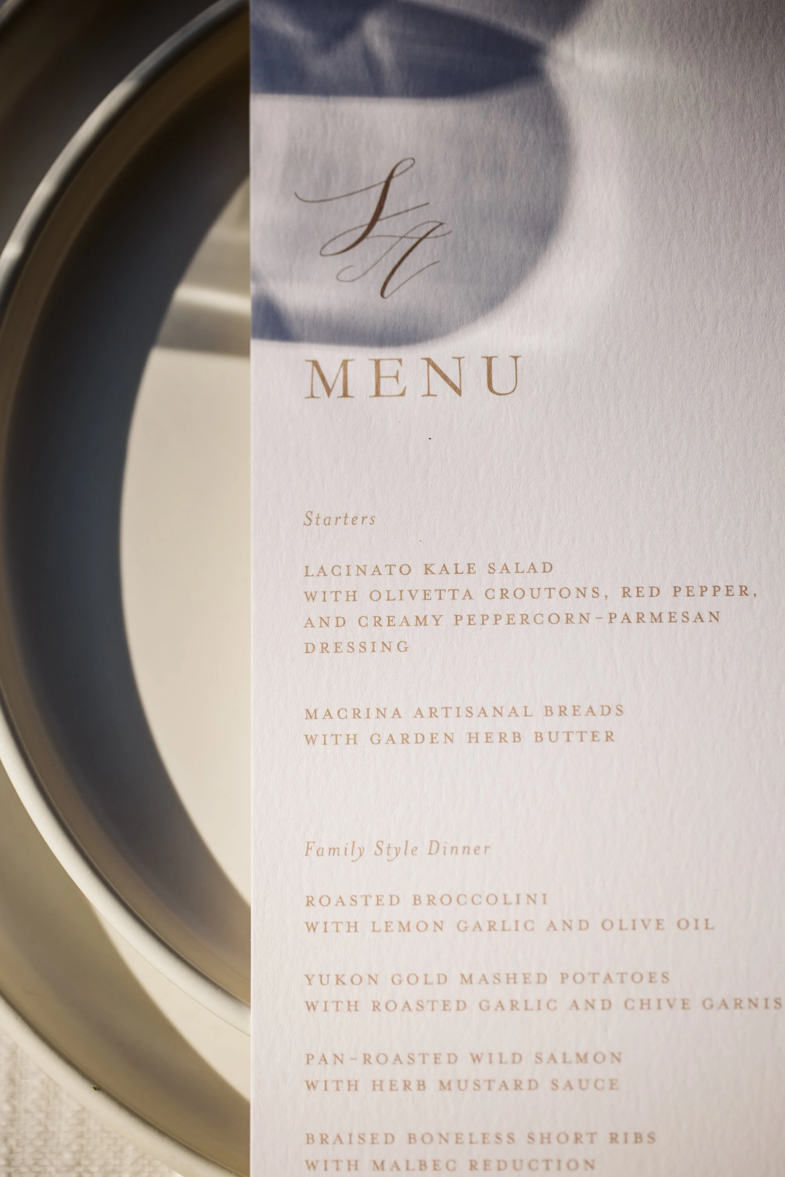 Elegant Menu Card Detail
