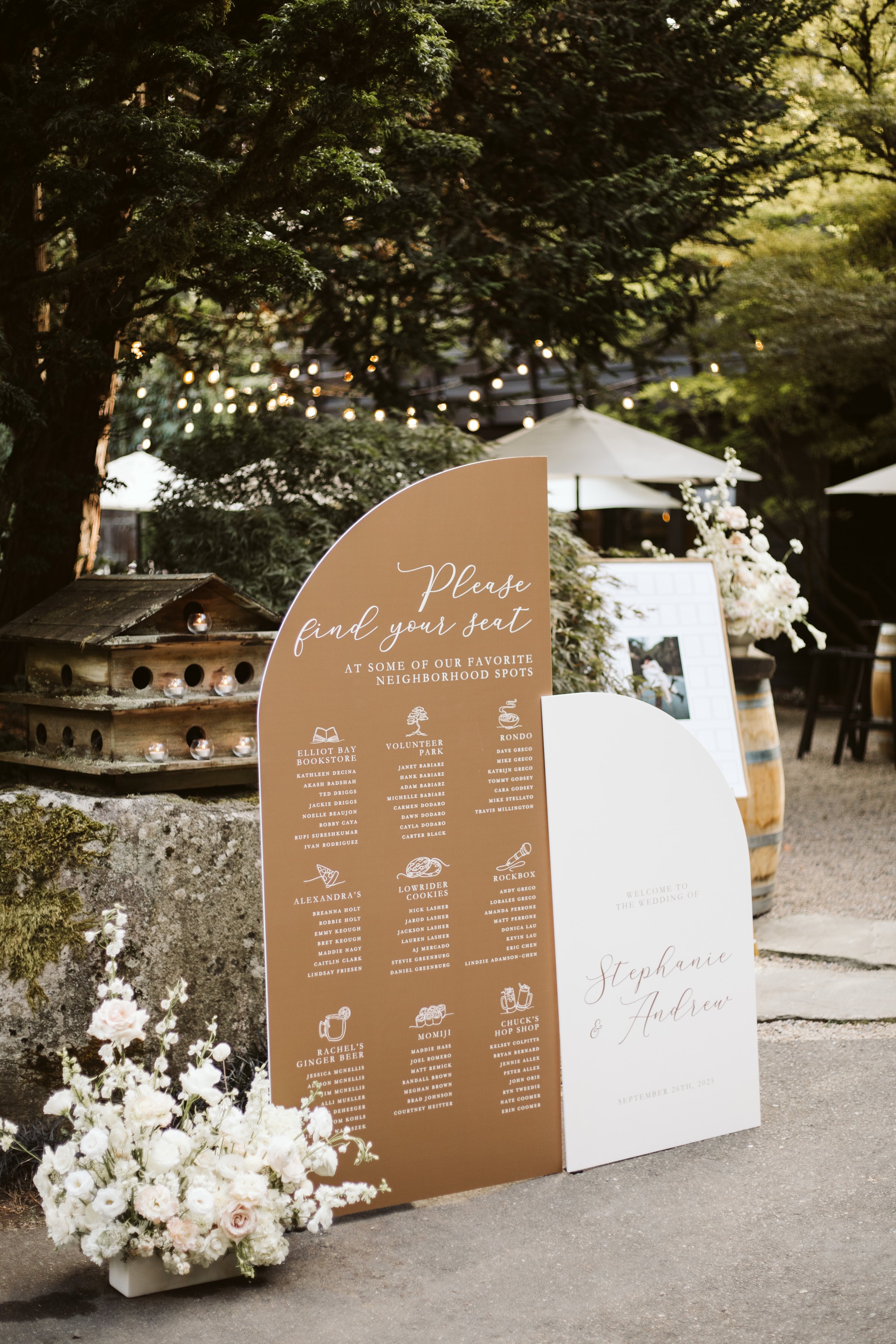 Wedding Seating Chart Display