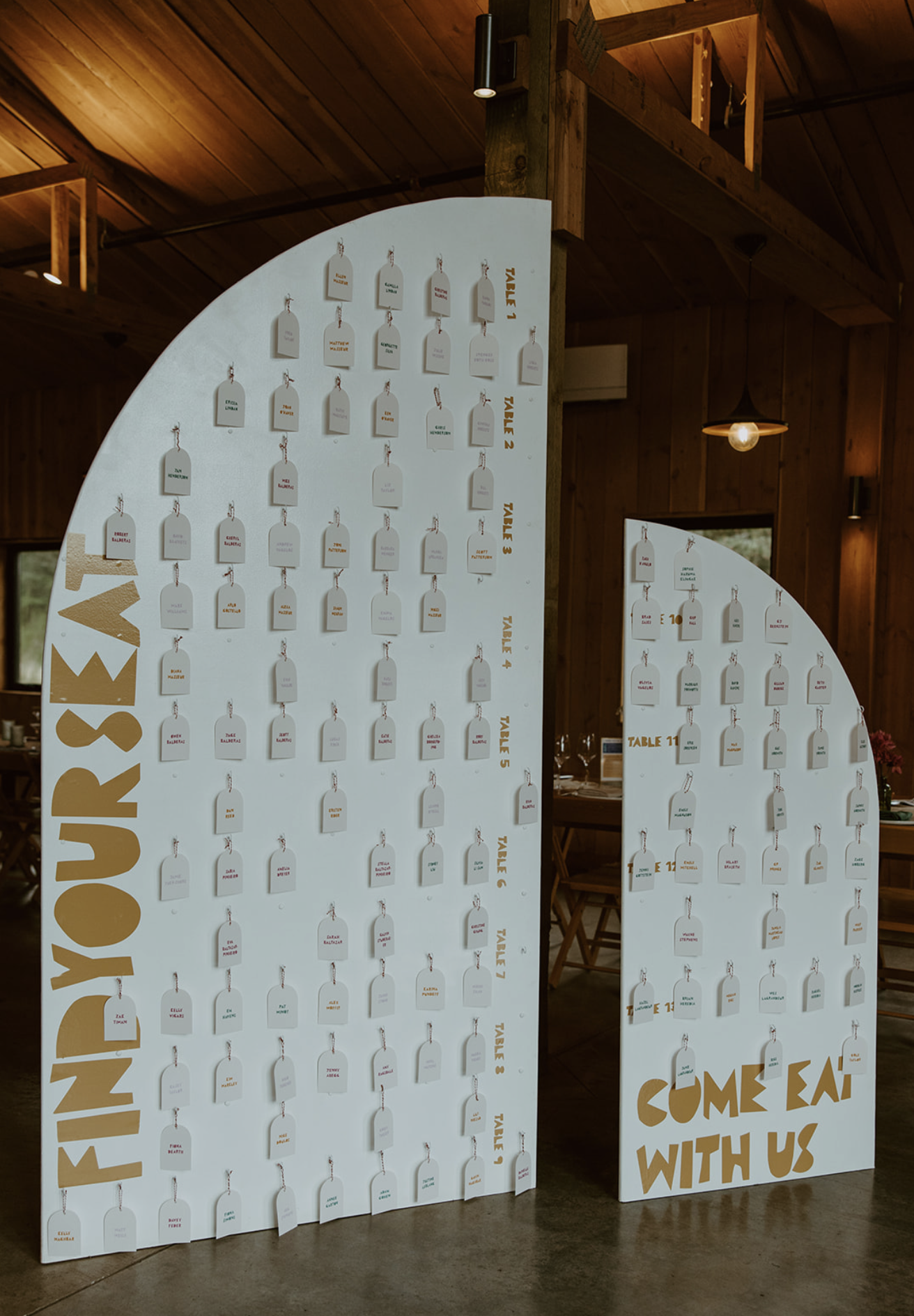 Seating chart signage