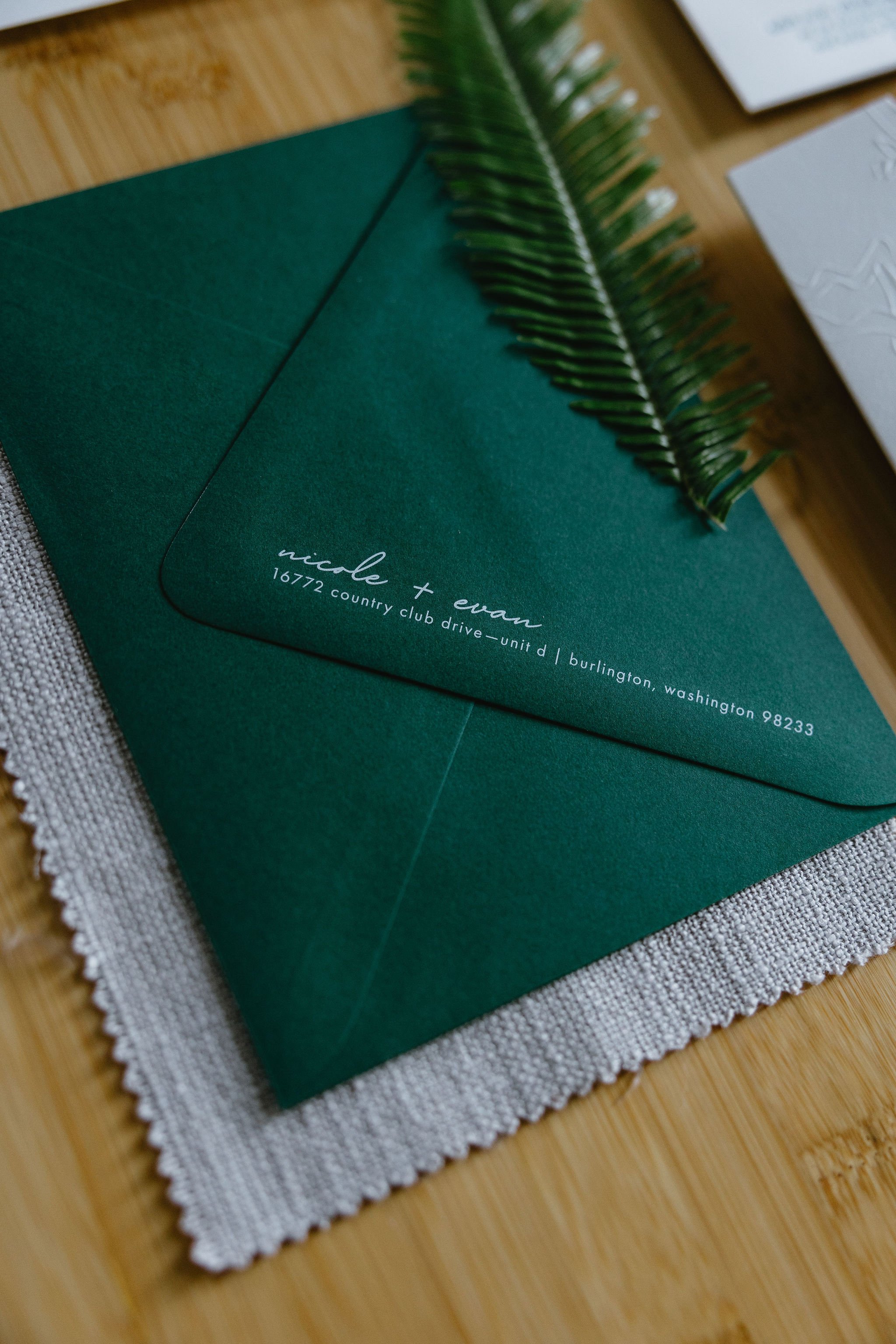 Detail of hand-painted copper envelope