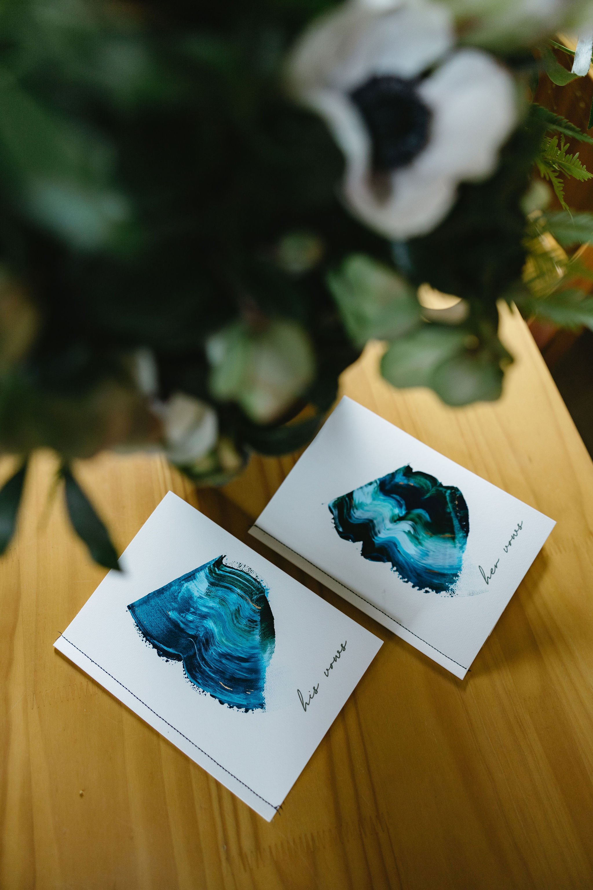 Vow books in deep teal