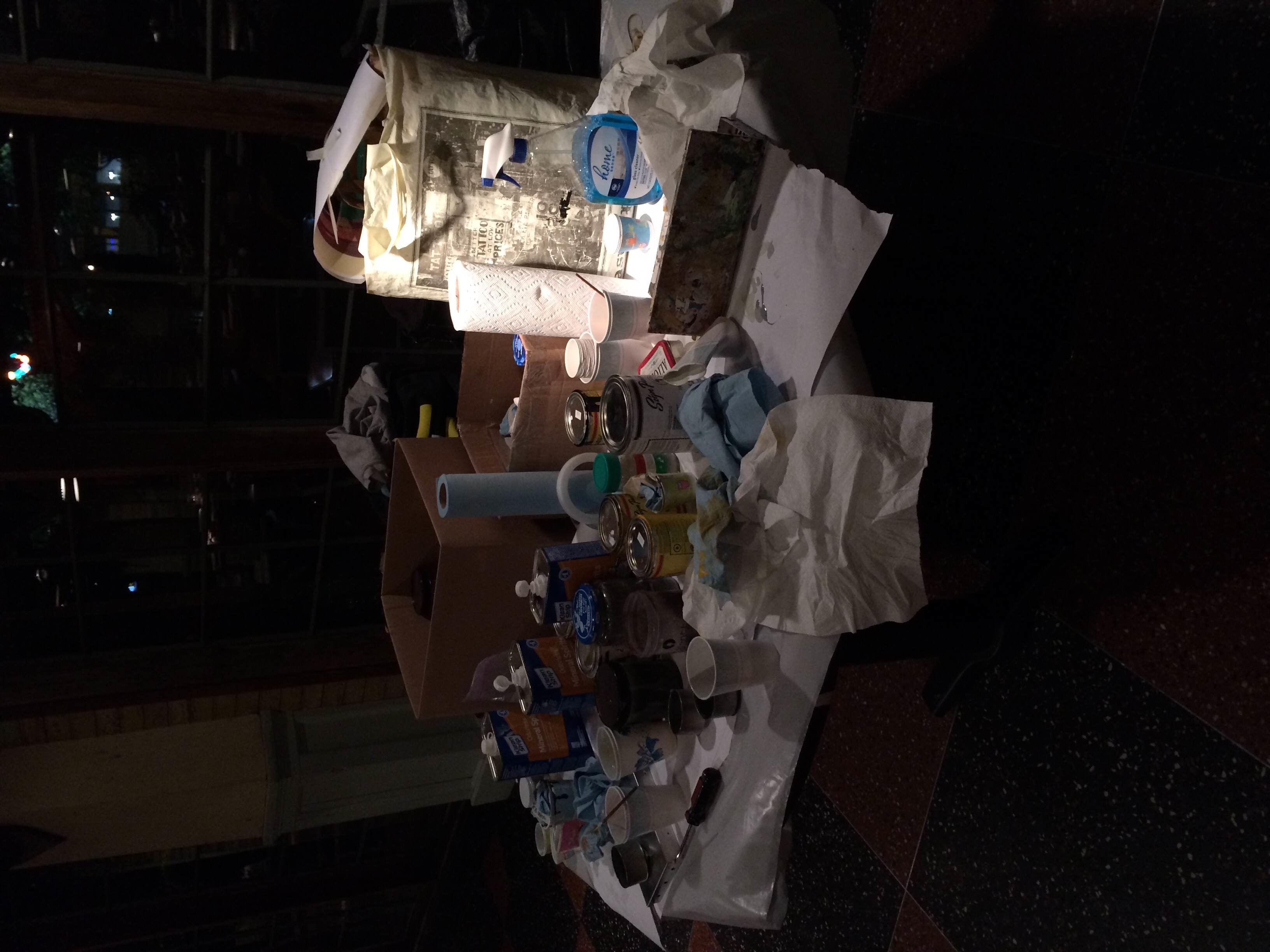 One of our temporary nighttime work stations