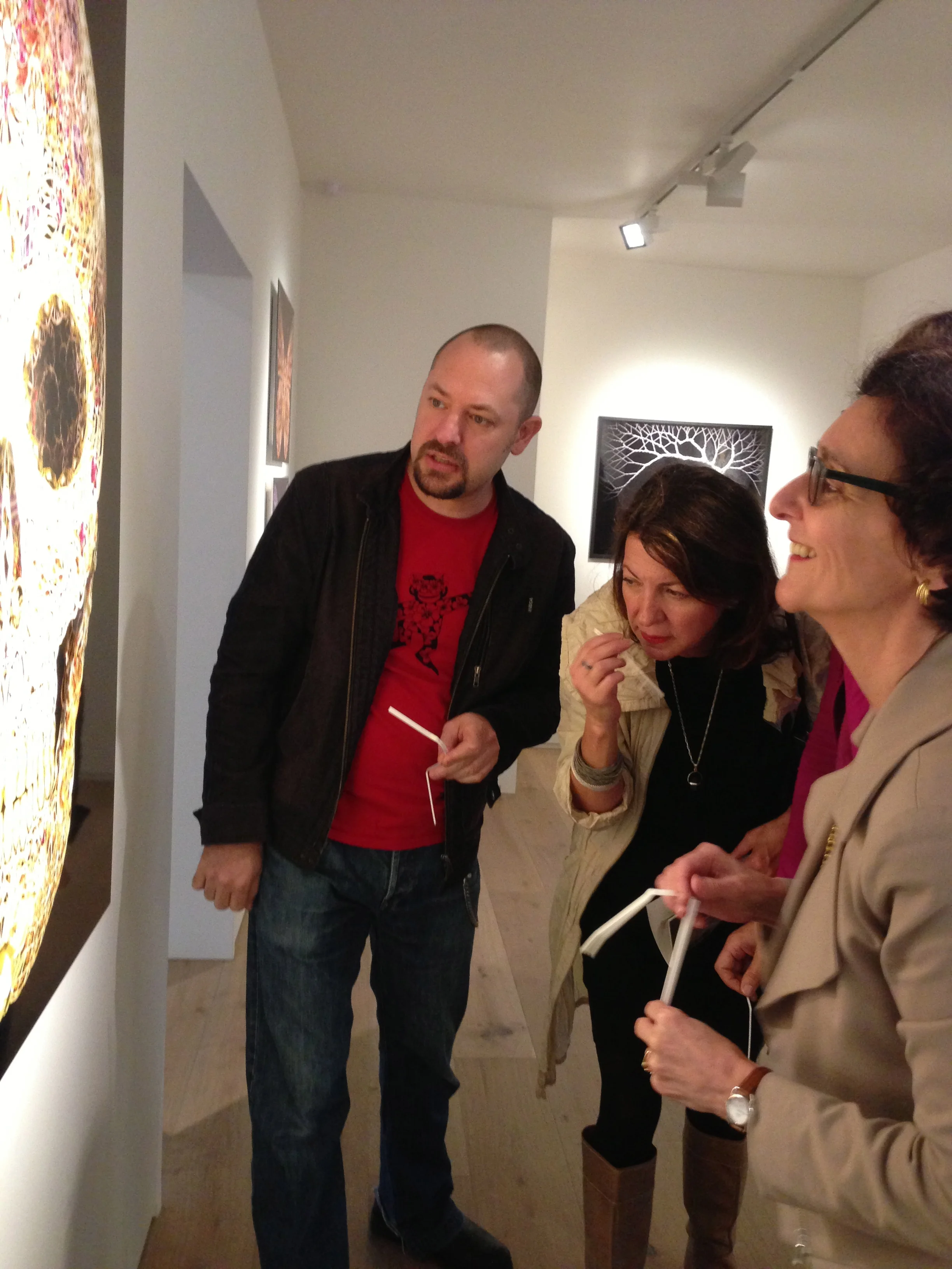 Garth Knight and Catherine du Peloux Menage (right) with guests at .M Contemporary, Sun 17.11.13
